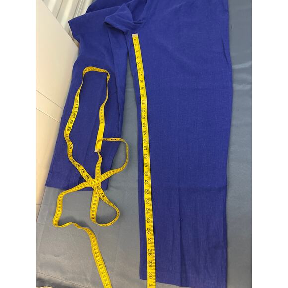 Citi Dress Linen Blend Casual Pants with Zipper in the Back Blue/ Purple Size 12 - Picture 6 of 12